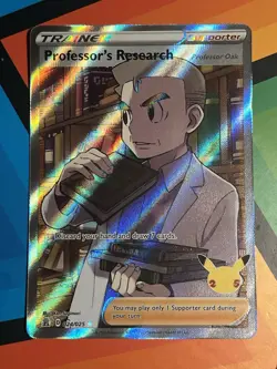 Pokemon TCG Professor's Research Full Art Celebrations 024/025 Holo NM - Image 1