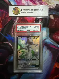 2019 Pokemon Hidden Fates SHINY MEWTWO GX SV59/SV94 PSA 10 GEM MINT - Image 1