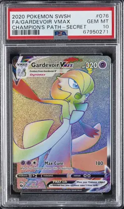 2020 POKEMON SWORD & SHIELD CHAMP'S PATH SECRET FULL ART/GARDEVOIR VMAX PSA 10 - Image 1