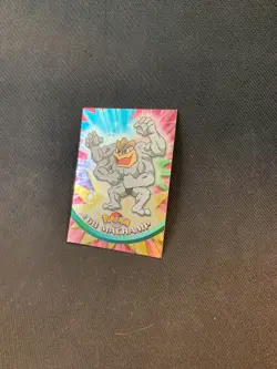 1999 topps Pokemon TV Animation SERIES 1 Foil #68 Machamp Blue Logo - Image 2