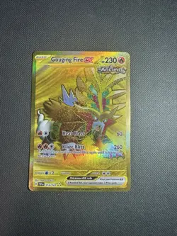 Pokemon TCG Gouging Fire Ex 214/162 Temporal Forces Full Art Gold Secret Rare NM - Image 1