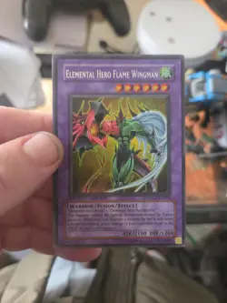 Yugioh Elemental Hero Flame Wingman EHC1-EN004 Secret Rare Limited Edition LP - Image 1