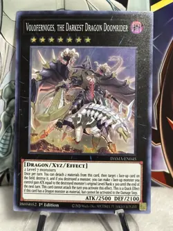 Yugioh! Voloferniges, the Darkest Dragon Doomrider DAMA-EN045 Super Rare 1st Ed - Image 2