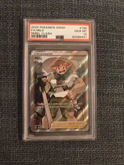 Milo Full Art Ultra Rare Graded Pokemon Card Rebel Clash 190/192 PSA 10 Gem MT - Image 1