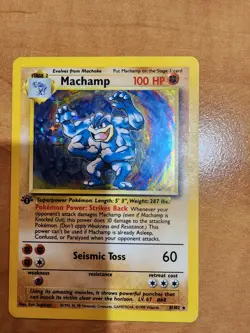 Machamp 008/102 Deck Exclusives Holo 90's first edition pokemon card - Image 1