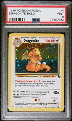 Pokemon - Fossil Set - Dragonite - Holo - 1999 - 4/62 - PSA 9 - Mint - Image 1