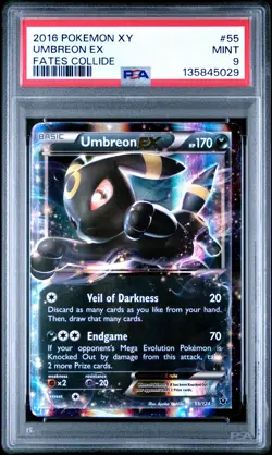 2016 POKEMON XY FATES COLLIDE #55 UMBREON EX PSA 9 - Image 1