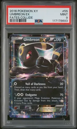 2016 POKEMON XY FATES COLLIDE #55 UMBREON EX PSA 9 - Image 1