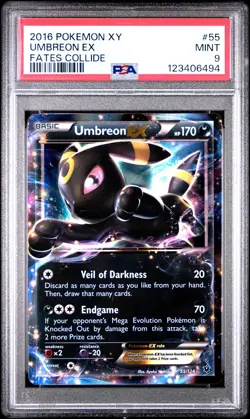 2016 POKEMON XY FATES COLLIDE #55 UMBREON EX PSA 9 - Image 1