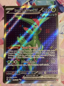 Iron Leaves EX 186/162SV05: Temporal Forces Illustration Ultra Rare Pokemon card - Image 1