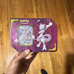 4 - Pokemon Mewtwo & Mew GX Tag Team Tin Box Trading Card Game 2019 Sealed - Image 1