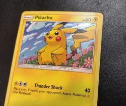 Pikachu SM206 Black Star Promo Cosmos Holo Pokemon Card MP - Image 3