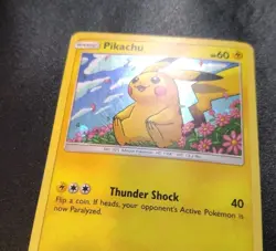 Pikachu SM206 Black Star Promo Cosmos Holo Pokemon Card MP - Image 4