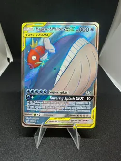 2019 Pokemon SM Team Up Magikarp & Wailord GX 160/181 Full Art Holo NM - Image 1