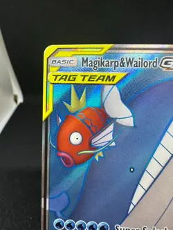 2019 Pokemon SM Team Up Magikarp & Wailord GX 160/181 Full Art Holo NM - Image 3