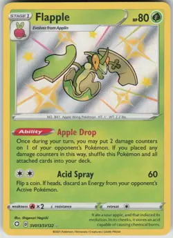 Pokemon Flapple Shiny Holo Rare Shining Fates: Shiny Vault SV013/SV122 NM - Image 1