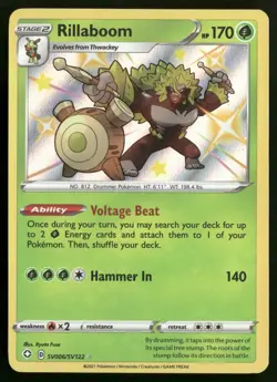 Rillaboom Shining Fates: Shiny Vault SV006/SV122 LP-NM Pokemon TCG - Image 1