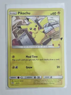 PIKACHU #25/25 (NON-HOLO) 25TH ANNIVERSARY MCDONALD'S PROMO 2021 POKEMON TCG - Image 3