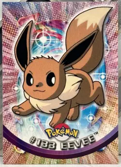 2000 Topps Pokemon TV Animation Edition Series Non Holo #133 Eevee Blue Label - Image 1