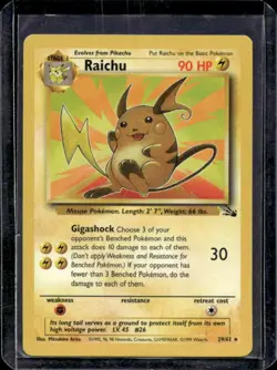 1999 Pokemon Fossil Raichu #29/62 - Image 1