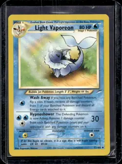 2002 Pokemon Neo Destiny Light Vaporeon #52/105 - Image 1