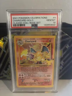 CHARIZARD PSA 10 2021 POKEMON CELEBRATIONS #4/102 CLASSIC BASE SET HOLO 7144 - Image 1