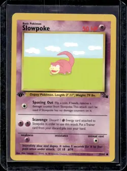 1999 Pokemon Fossil 1st Edition Slowpoke #55/62 - Image 1