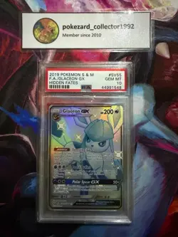 2019 Pokemon Hidden Fates SHINY GLACEON GX SV55/SV94 PSA 10 GEM MINT - Image 1