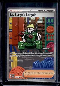 2025 Pokemon Mega Evolution Lt Surges Bargain Special Illustration Rare #185/132 - Image 1