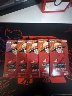 One Piece TCG - Carrying On His Will - Sleeved Booster Packs Lot Of 5 - Sealed - Image 1