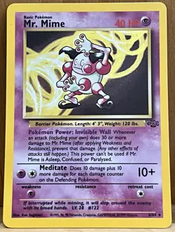 Mr. Mime Pokemon TCG Jungle Set Unlimited 6/64 Rare Holo 1999 LP - Image 1
