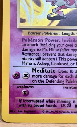 Mr. Mime Pokemon TCG Jungle Set Unlimited 6/64 Rare Holo 1999 LP - Image 3