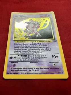Pokemon TCG Mr. Mime Jungle 6/64 Holo Unlimited Holo Rare - Image 3