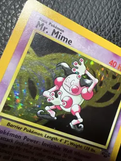 * Mr. Mime Pokemon TCG Jungle Set Unlimited 6/64 Rare Holo Vintage 1999 LP - Image 2