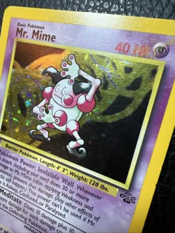 * Mr. Mime Pokemon TCG Jungle Set Unlimited 6/64 Rare Holo Vintage 1999 LP - Image 3