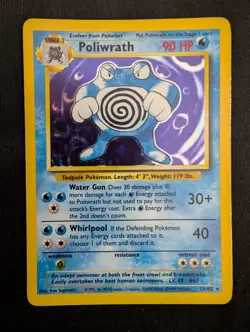Pokemon TCG Poliwrath 13/102 Base Set Holo Unlimited Holo Rare LP - Image 1