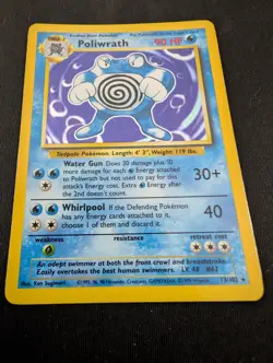 Pokemon TCG Poliwrath 13/102 Base Set Holo Unlimited Holo Rare LP - Image 2