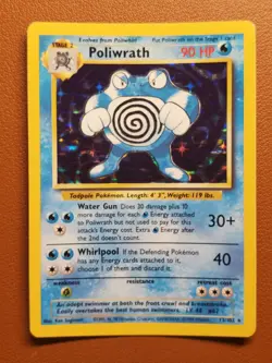 Poliwrath Unlimited Holo Rare Pokemon TCG Base Set 13/102 LP NM Condition - Image 1