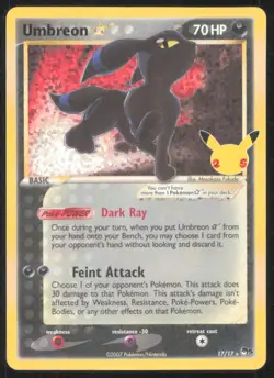 Umbreon Gold Star 17/17 Celebrations: Classic Collection Pokemon LP - Image 1