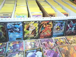100 Pokemon TCG Bulk Lot | No Duplicates | Holos, Rares, V, EX | Genuine card - Image 1