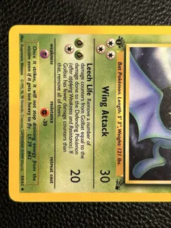 Pokemon TCG 1st Edition Golbat 34/62 Fossil Set Uncommon Card NM 1999 Vintage - Image 3