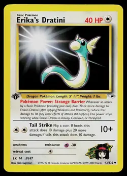 Pokemon Card - Erika's Dratini Gym Heroes 42/132 Uncommon 1st Edition - Image 1