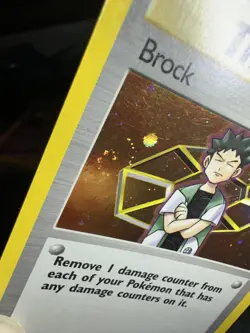 Pokemon TCG English Card Gym Heroes Trainer Brock 15/132 Holo Rare 🌀SWIRL🌀 - Image 2