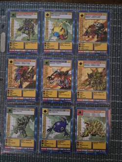 Vintage 1999 Digimon & 1996 Yugioh Card Binder Pages Holos Rares Commons - Image 4