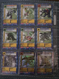 Vintage 1999 Digimon & 1996 Yugioh Card Binder Pages Holos Rares Commons - Image 5