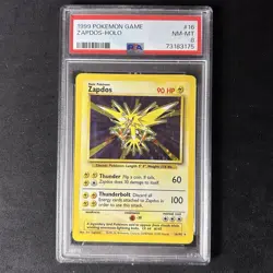 Zapdos 16/102 PSA 8 Pokemon TCG Base Set 1999 Holo Rare - Image 1