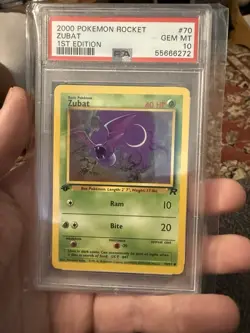 2000 POKEMON ROCKET 1ST ED #70 ZUBAT PSA 10 - Image 1