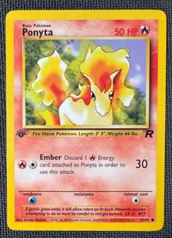 PONYTA 64/82 C TEAM ROCKET POKEMON FIRST EDITION NM - Image 1