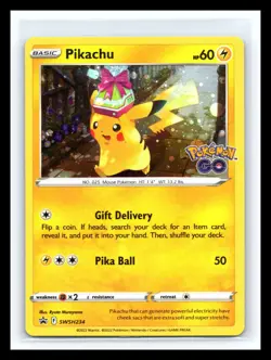 💥 2022 Pokemon SWSH Pokemon GO SWSH234 Pikachu Cosmos Holo Promo - Image 1
