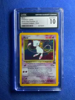 2000 POKEMON BLACK STAR PROMO HOLO POKEMON LEAGUE #9 MEW CGC 10 GEM MINT - Image 1